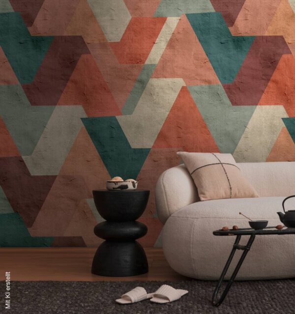 Livingwalls Fototapete Retro Design orange petrol grün B/L: ca. 280x159 cm – Bild 2