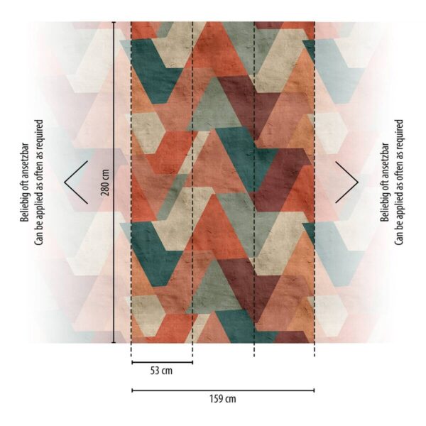 Livingwalls Fototapete Retro Design orange petrol grün B/L: ca. 280x159 cm – Bild 3