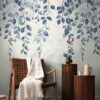 Livingwalls Fototapete Blätter creme weiß blau B/L: ca. 280x159 cm – Bild 2