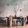 Livingwalls Fototapete Blumen bunt grau blau B/L: ca. 280x371 cm – Bild 2