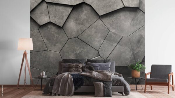 Livingwalls Fototapete 3D-Optik anthrazit grau schwarz B/L: ca. 280x371 cm – Bild 2