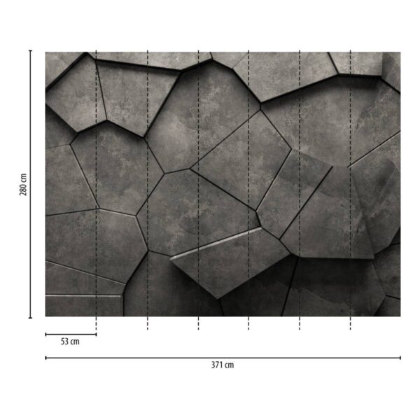 Livingwalls Fototapete 3D-Optik anthrazit grau schwarz B/L: ca. 280x371 cm – Bild 3