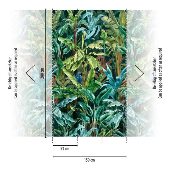 Livingwalls Fototapete Tropical Flair blau braun grün B/L: ca. 280x159 cm – Bild 2