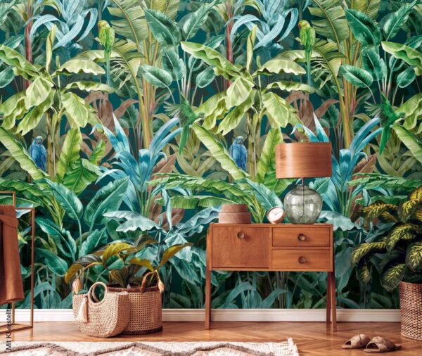 Livingwalls Fototapete Tropical Flair blau braun grün B/L: ca. 280x159 cm – Bild 3