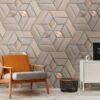 Livingwalls Fototapete 3D-Optik bronze grau taupe B/L: ca. 280x159 cm – Bild 4