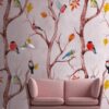 Livingwalls Fototapete Zweige braun rosa gelb B/L: ca. 280x159 cm – Bild 3