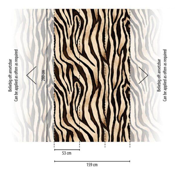 Livingwalls Fototapete Streifen schwarz braun beige B/L: ca. 280x159 cm – Bild 2