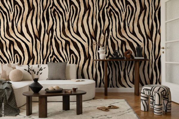 Livingwalls Fototapete Streifen schwarz braun beige B/L: ca. 280x159 cm – Bild 3