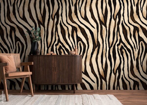 Livingwalls Fototapete Streifen schwarz braun beige B/L: ca. 280x159 cm – Bild 4