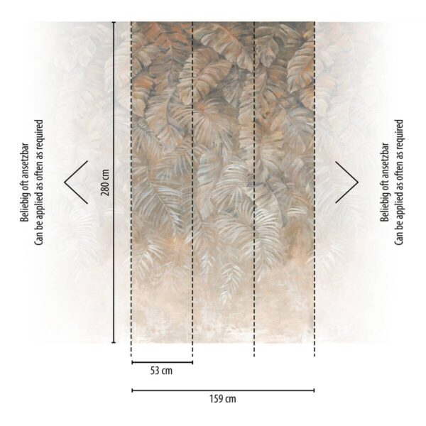 Livingwalls Fototapete Blätter braun beige creme B/L: ca. 280x159 cm – Bild 4