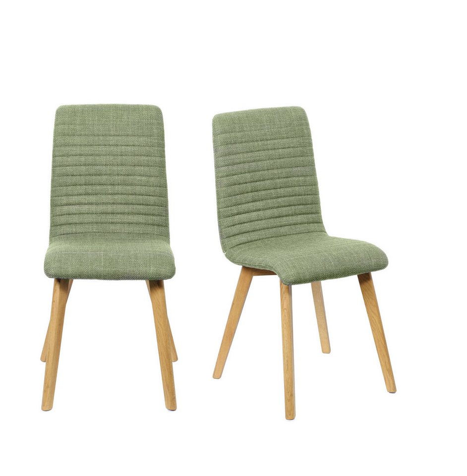 OTTO home 4-Fußstuhl Arosa Esszimmerstuhl, Polsterstuhl, Küchenstuhl, Speisestuhl, Essstuhl (Set, 2 St), 2er-Set, Beine aus Massivholz Eiche oder Buche, mit gestepptem Stoff