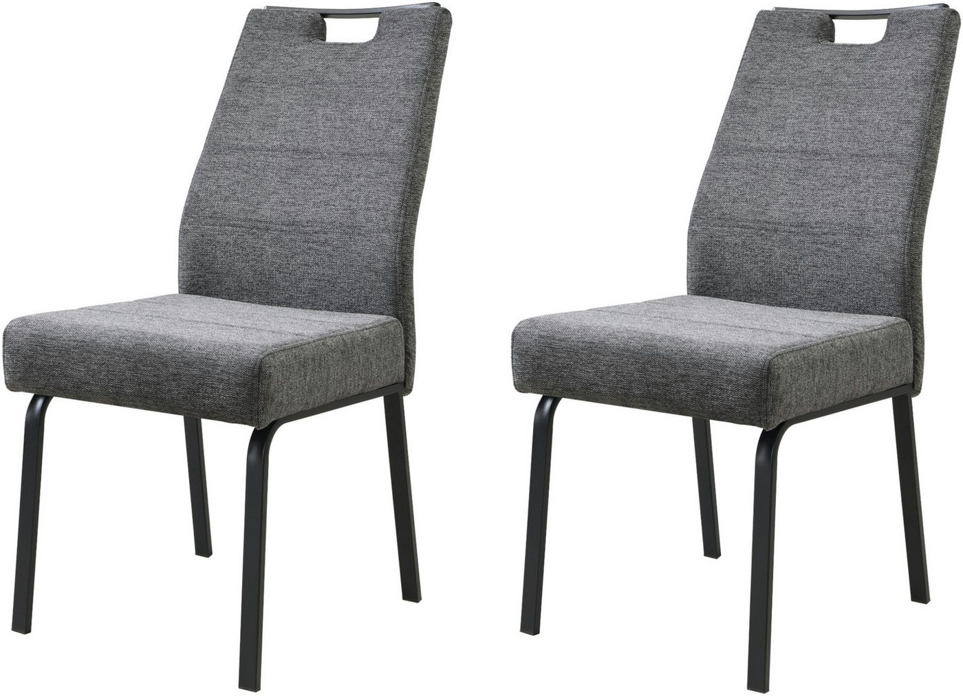 HELA 4-Fußstuhl ELVAS (Set, 2 St), XL-Sitzbreite, mit Federkorb, 140kg belastbar