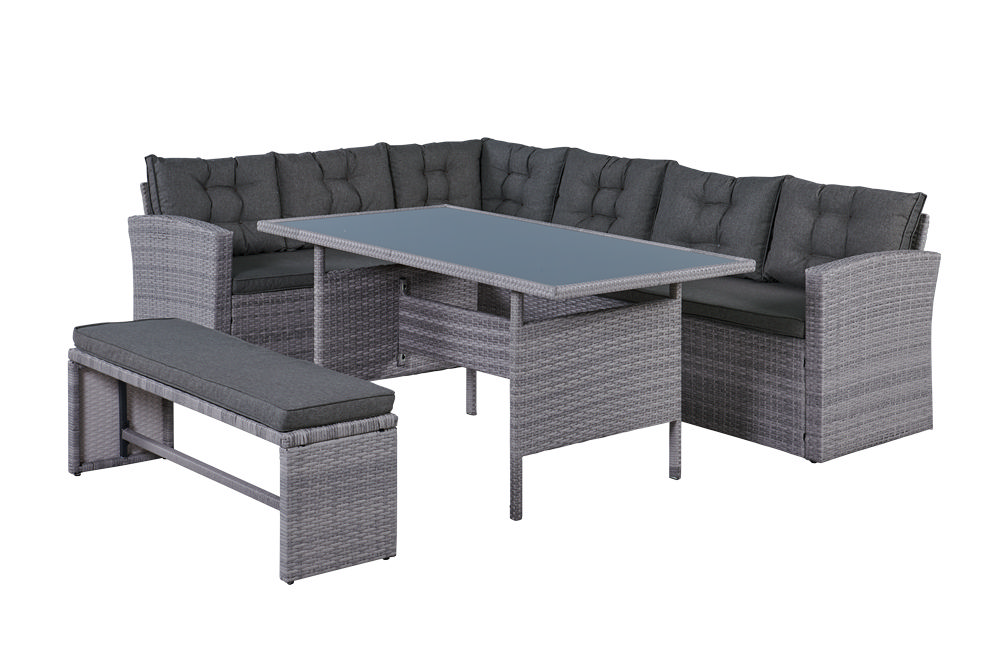 Happy Home 14tlg. Elegantes Ecksofa Set ca. 177 x 235 x 74 cm – Grau