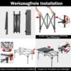 0783501338109-3 COSTWAY Campingtisch faltbar, Falttisch mit aufrollbarer Tischplatte, Klapptisch Gartentisch