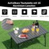 0783501338109-4 COSTWAY Campingtisch faltbar, Falttisch mit aufrollbarer Tischplatte, Klapptisch Gartentisch