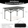 0783501338109-5 COSTWAY Campingtisch faltbar, Falttisch mit aufrollbarer Tischplatte, Klapptisch Gartentisch