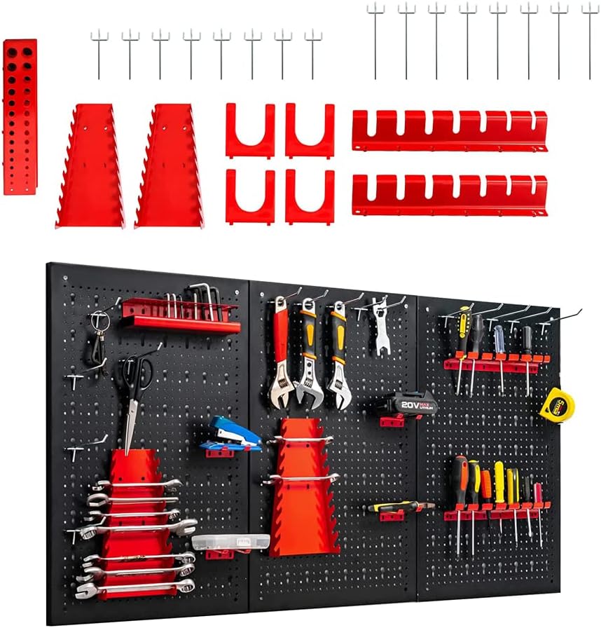 COSTWAY Werkzeugwand inkl. 28 – teiligem Werkzeugregal – Set