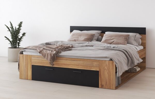 Home affaire Bettgestell Faweza, Breite 160 bzw. 180 cm, Stauraumbett, Funktionsbett Schublade mit extra viel Stauraum