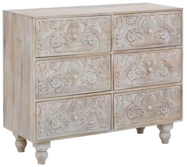 OTTO home Kommode Lavin Sideboard, Mangoholz, mit dekorativen Schnitzereien, Handgefertigt, Breite 110 cm
