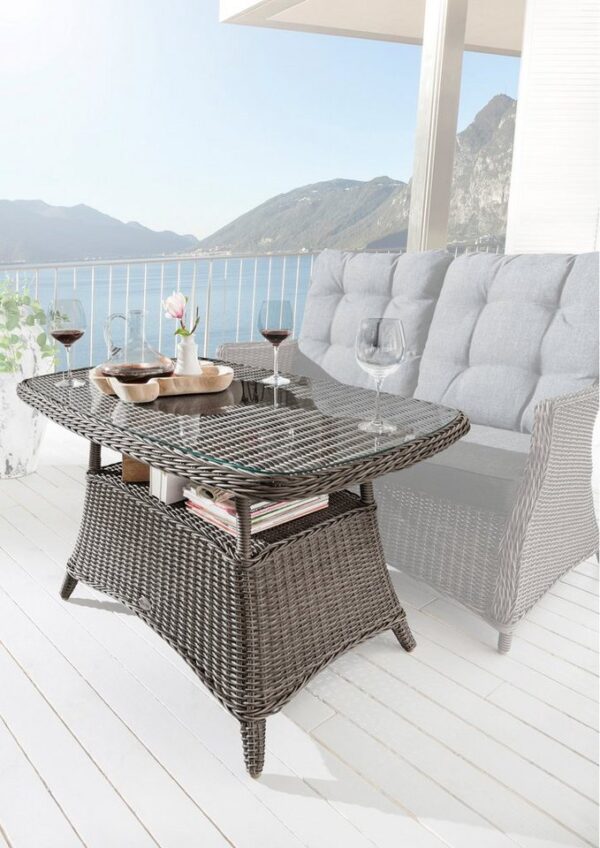 Destiny Gartentisch CASA MERANO, (120x66x77cm), Aluminium, Polyrattan