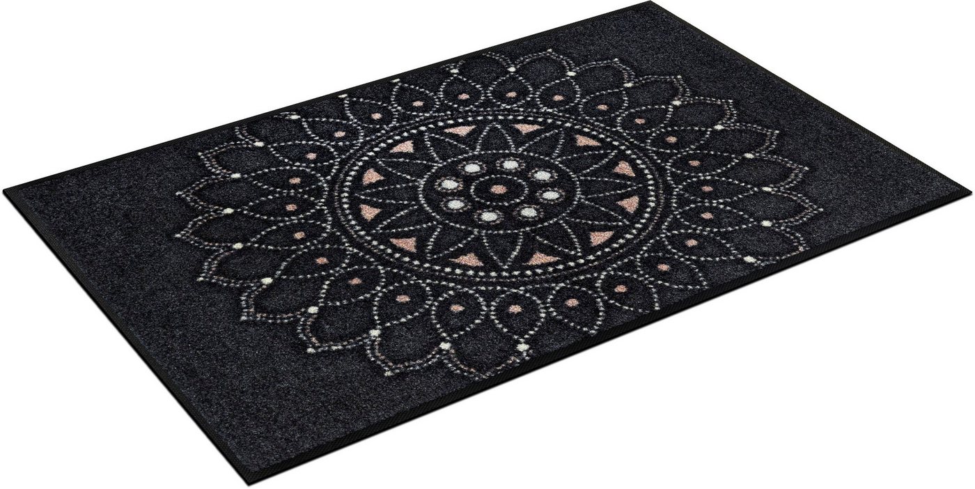 wash+dry by Kleen-Tex Fußmatte Purnima, rechteckig, Höhe: 7 mm, Schmutzfangmatte, Mandala Motiv, rutschhemmend, waschbar