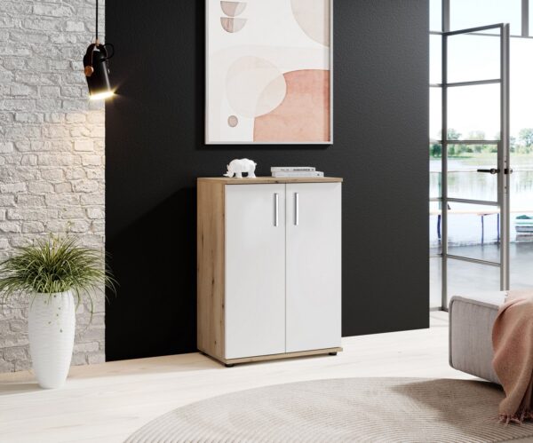 HBZ Kommode BC-Drift-2, Mehrzweckschrank Stellmaß BxHxT 60x84x35 cm (1 St), Schrank mit 2 Türen und 1 Einlegeboden