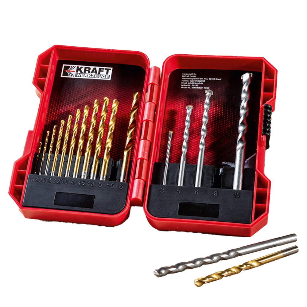 KRAFT WERKZEUGE HSS Kombibohrer – Set 17tlg.