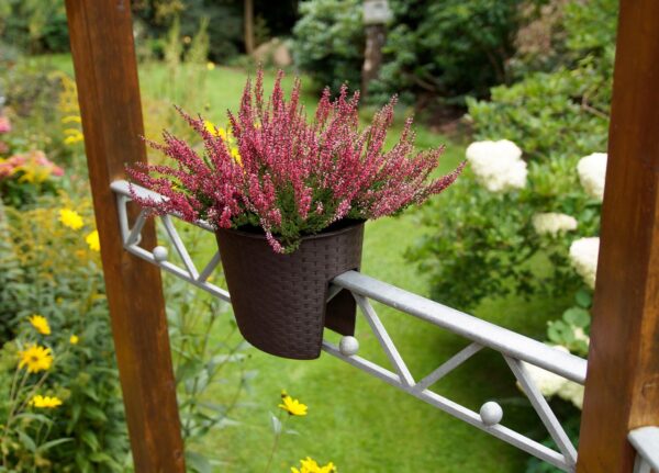 25737134-1 POWERTEC GARDEN Geländer Pflanztopf, ca. 29, 5 x 24, 5 x 22, 5 cm, Braun