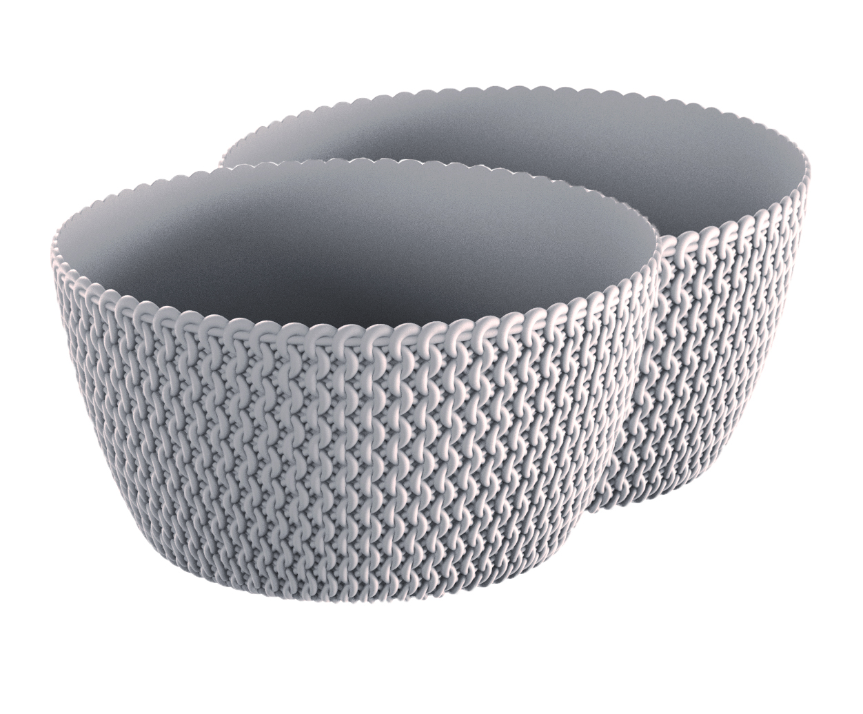 POWERTEC GARDEN 2er – Set Strickoptik – Blumentopf, ca. 3, 8 Liter – Mocca