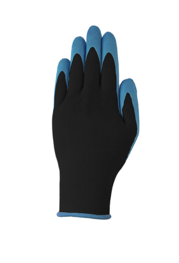 POWERTEC GARDEN Gartenhandschuhe – 5er – Pack, Anthrazit/Blau, Gr. M