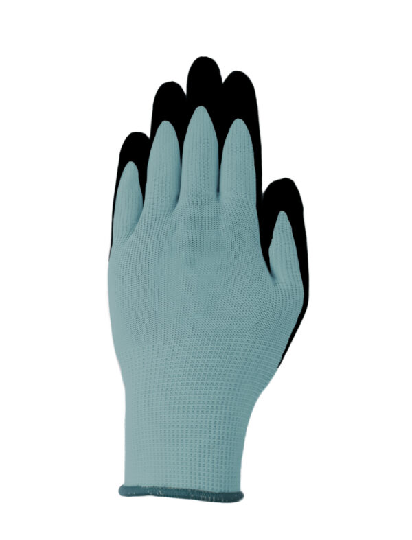 25826784-1 POWERTEC GARDEN Gartenhandschuhe – 5er – Pack, Hellgrau/Schwarz, Gr. L