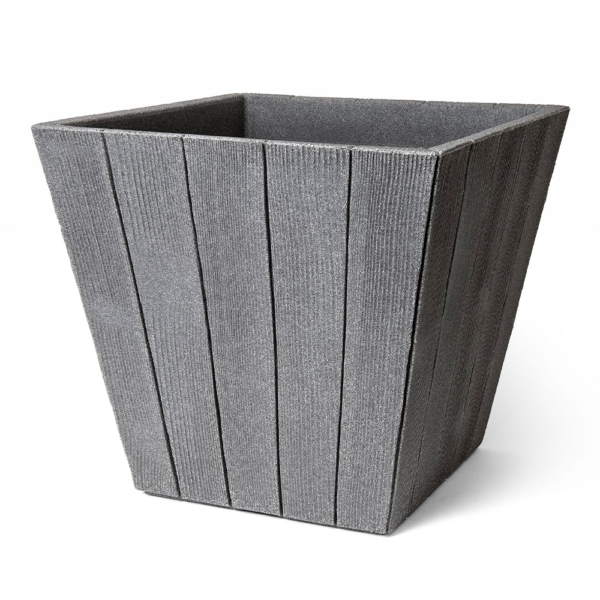 Jelenia Plast Holzoptik – Pflanzkübel "Wood" – Grau
