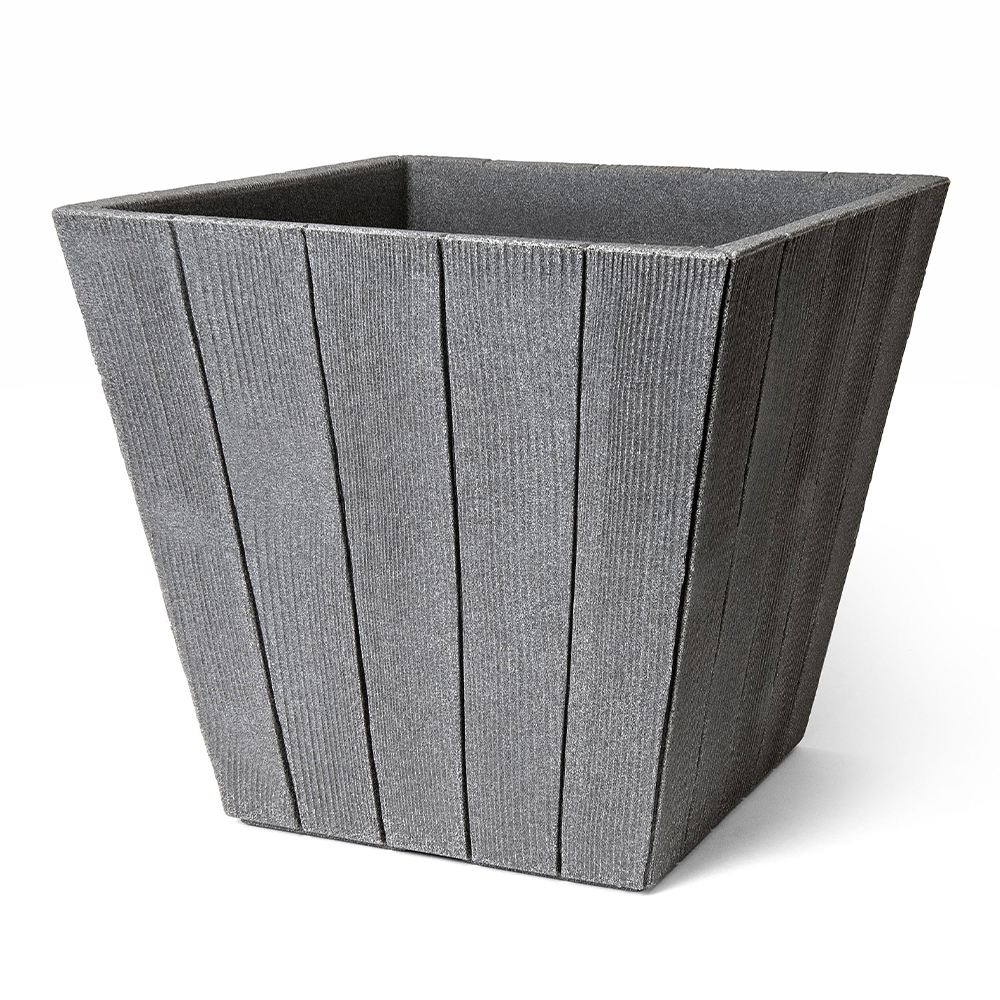 Jelenia Plast Holzoptik – Pflanzkübel „Wood“ – Grau