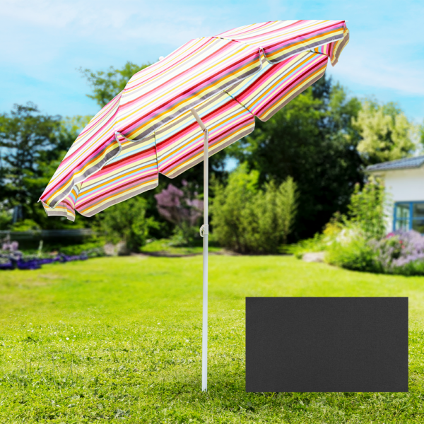 SOLAX-SUNSHINE Strand – / Sonnenschirm Ø 200 cm, Anthrazit