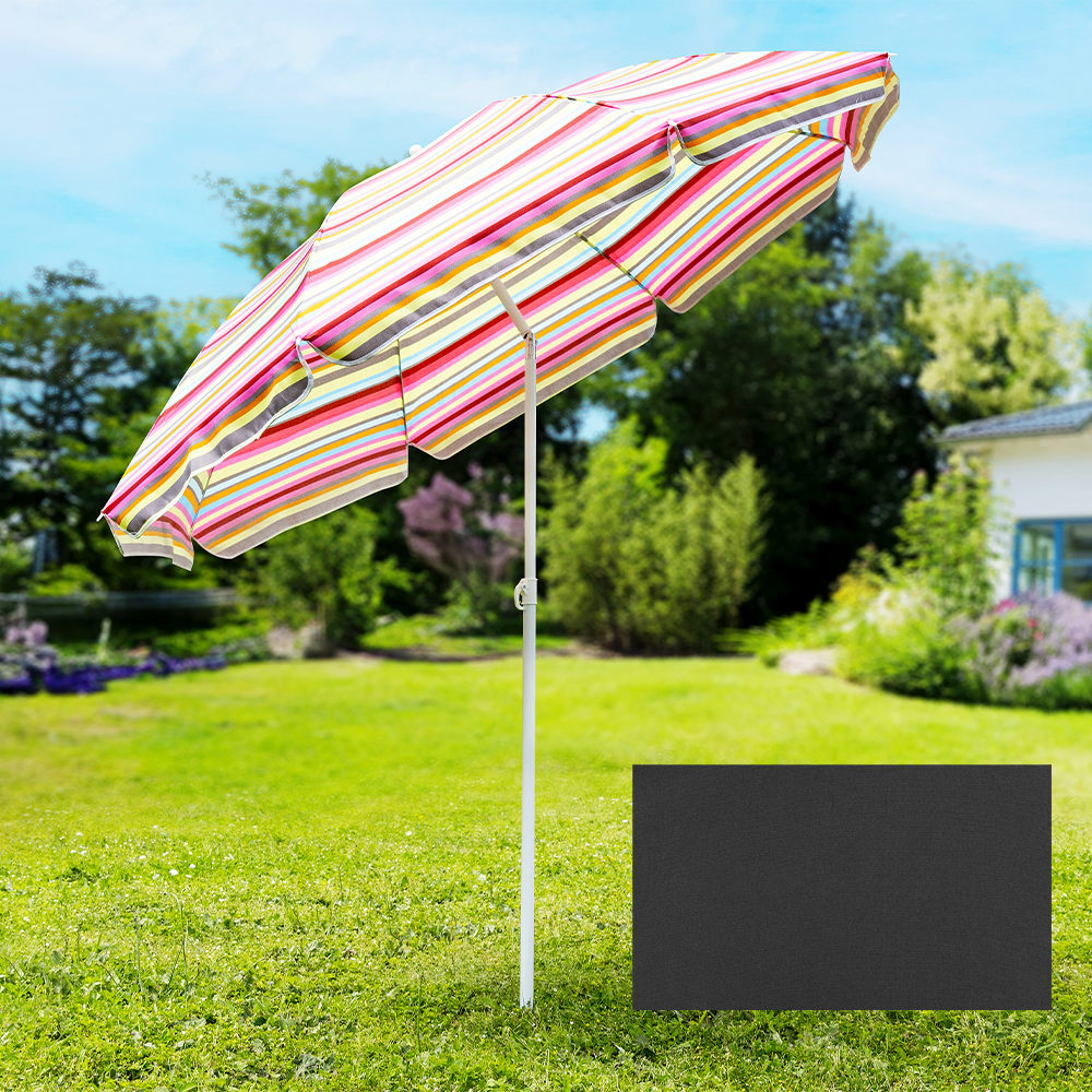 SOLAX-SUNSHINE Strand – / Sonnenschirm Ø 200 cm, Anthrazit