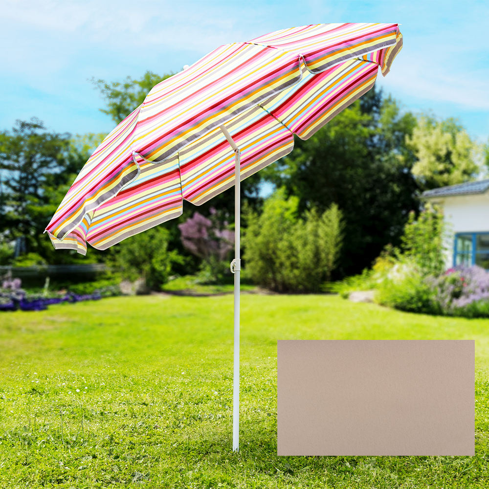 SOLAX-SUNSHINE Strand – / Sonnenschirm Ø 200 cm, Taupe