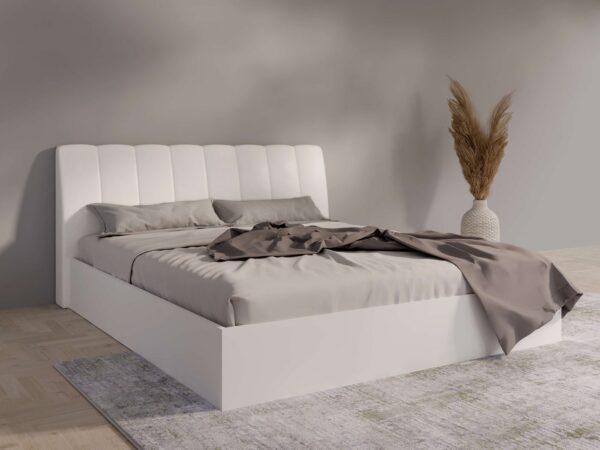 OTTO home Bett Maalissa Bettgestell mit gepolstertem Kopfteil mit/ohne Stauraum, Bettgestell, Schlaffläche 180x200 cm, Maße B/T/H: 186,6/223/100 cm