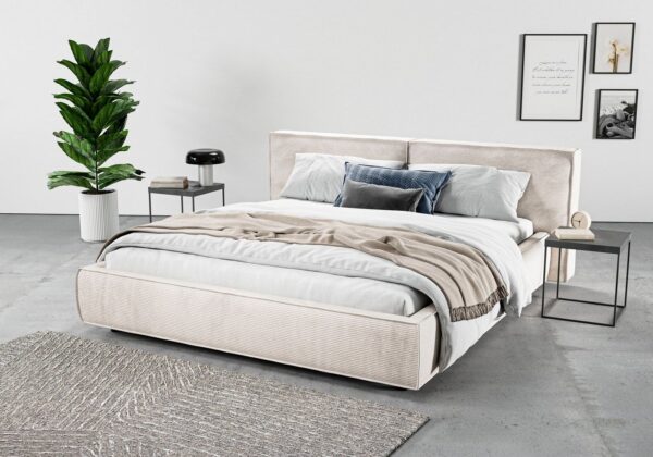 Home affaire Polsterbett Adrina mit Biesenoptik, Feincord und Luxus-Microfaser, bis 280kg, auch in Überlänge 220 cm, 4 Breiten bis 200cm