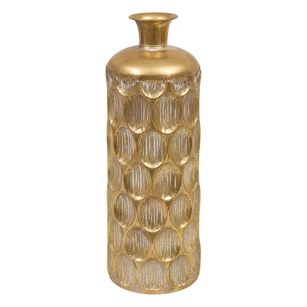 Vase gold Metall B/H: ca. 18x60 cm