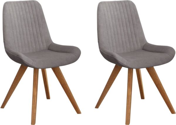OTTO home Schalenstuhl Bratislava (Set, 2 St), Gestell Eiche massiv geölt, Easy Care-Stoff