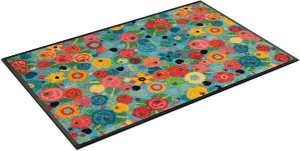 wash+dry by Kleen-Tex Fußmatte Flower Power, rechteckig, Höhe: 7 mm