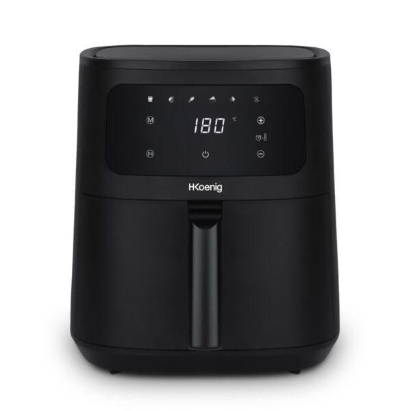 H.Koenig Heißluftfritteuse 6L FRY860, 6 Kochprogramme, Schwarz