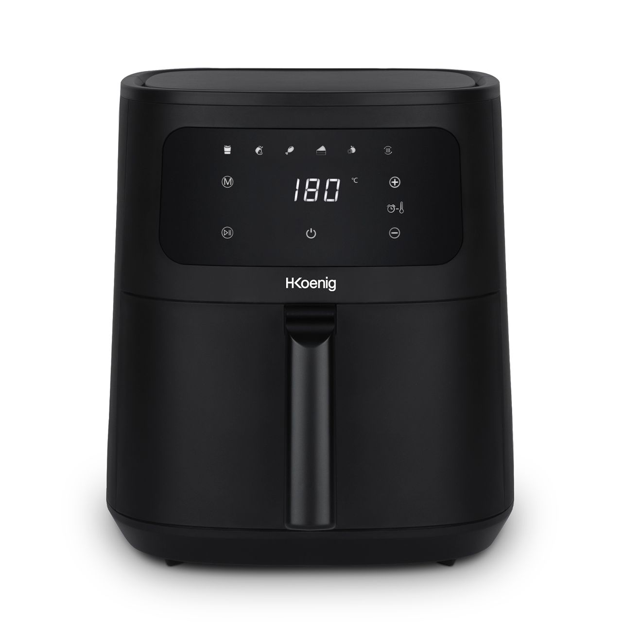 H.Koenig Heißluftfritteuse 6L FRY860, 6 Kochprogramme, Schwarz