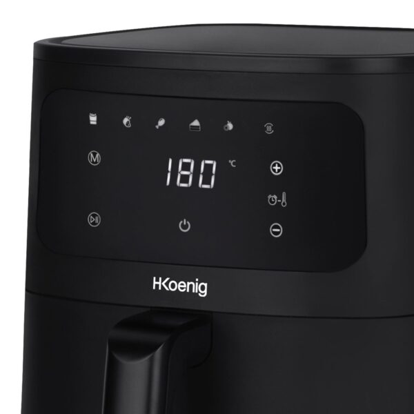 H.Koenig Heißluftfritteuse 6L FRY860, 6 Kochprogramme, Schwarz