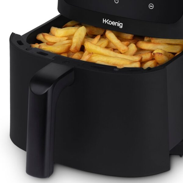 H.Koenig Heißluftfritteuse 6L FRY860, 6 Kochprogramme, Schwarz