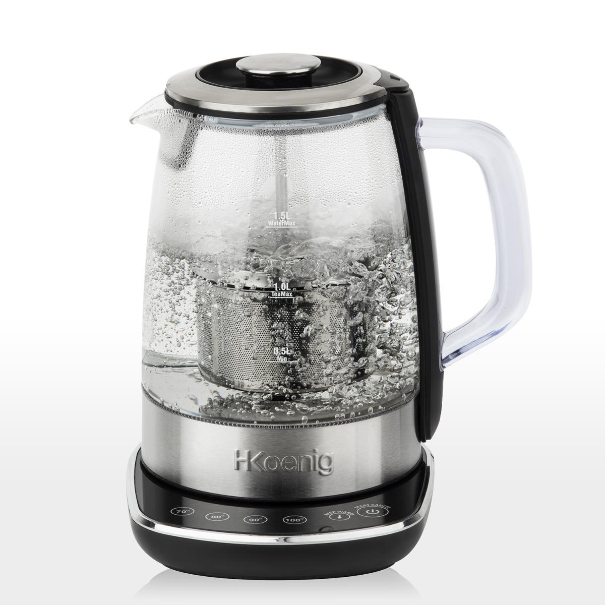 H.Koenig 2 – in – 1 Wasserkocher & Teekocher 1, 5L TI600