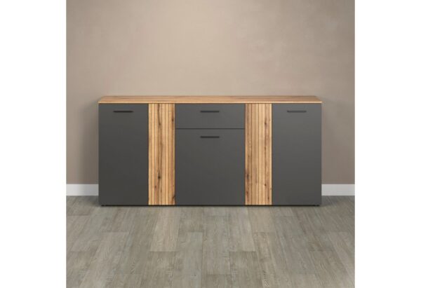 Home affaire Kommode Estepona, Sideboard mit anpassbaren Türen mit Rillen-Optik Home affaire Kommode Estepona, Sideboard mit anpassbaren Türen mit Rillen-Optik