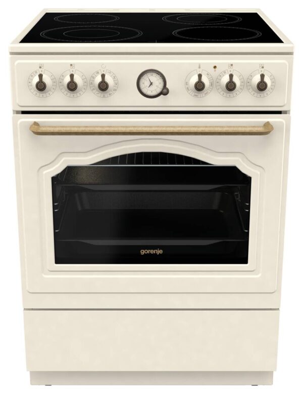 Gorenje Retro-Standherd 60cm mit Glaskeramikkochfeld GECS6B70CLI beige B/H/T: ca. 60x85x60 cm