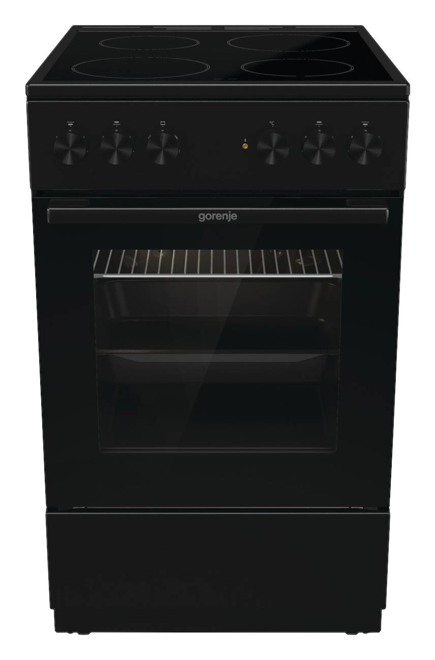 Gorenje Standherd 50cm mit Glaskeramikkochfeld GEC5A20BG schwarz B/H/T: ca. 50x85x59 cm