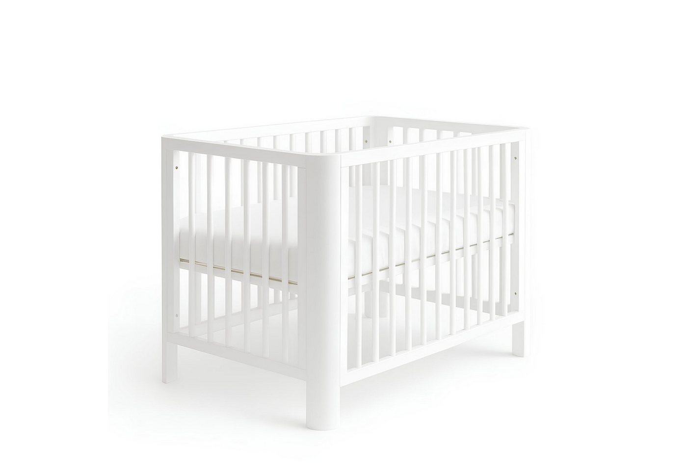 Baby-Delux Babybett Lio Schutzgitter umbaubar, Kinderbett 60x120 weiß Barriere Kiefer Matratze